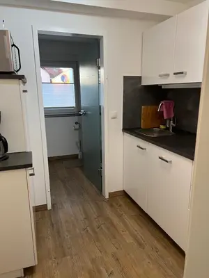 Küche/Küchenzeile in der Unterkunft Ferienwohnung Eport