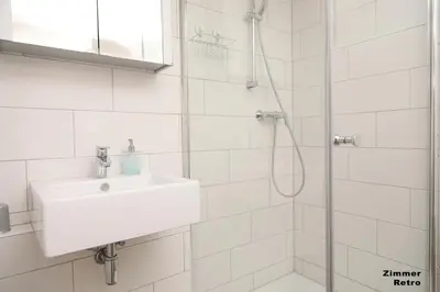 Ein Badezimmer in der Unterkunft Pension am Treiser Kiosk