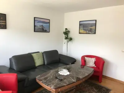 Ein Sitzbereich in der Unterkunft Beim Winzer