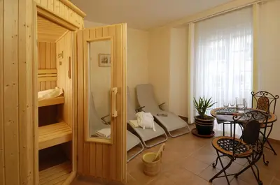 Ein Sitzbereich in der Unterkunft Weingutshotel Piesporter Goldtröpfchen