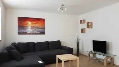 Ein Sitzbereich in der Unterkunft Ferienwohnung Adams