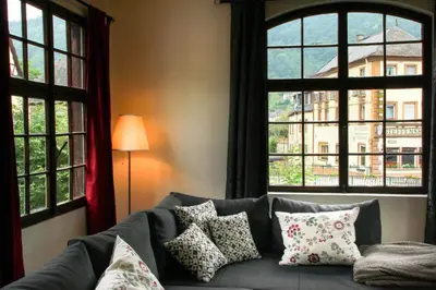 Ein Sitzbereich in der Unterkunft Ferienhaus Atelier
