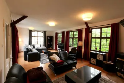 Ein Sitzbereich in der Unterkunft Ferienhaus Atelier