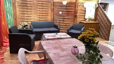 Ein Sitzbereich in der Unterkunft Haus-Born-Simon
