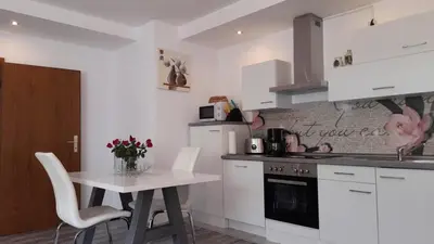 Küche/Küchenzeile in der Unterkunft Ferienwohnung Nesa