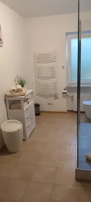 Ein Badezimmer in der Unterkunft Ferienwohnung Nesa