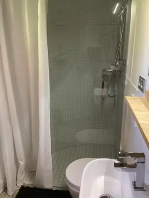 Ein Badezimmer in der Unterkunft Ambiente Wohnen im Garten