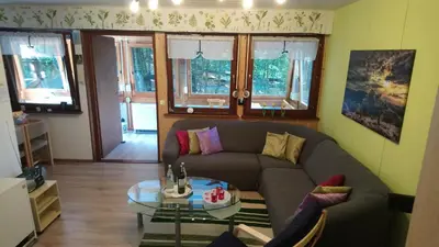 Ein Sitzbereich in der Unterkunft Ferienhaus EifelPur