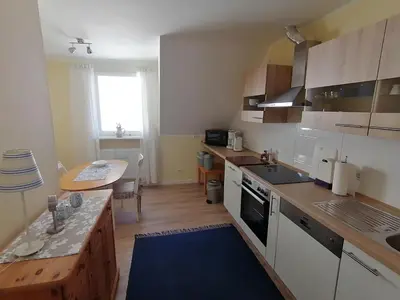 Küche/Küchenzeile in der Unterkunft Moni's Ferienwohnung