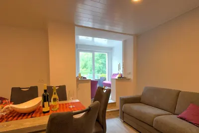 Ein Sitzbereich in der Unterkunft Haus Osterlämmchen