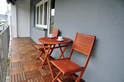 Ein Balkon oder eine Terrasse in der Unterkunft Ferienwohnung Noviomagus