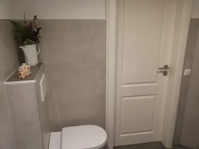 Ein Badezimmer in der Unterkunft Gästezimmer Am Hüstert