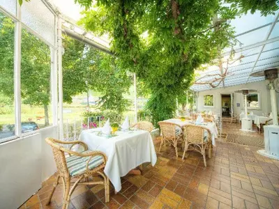 Ein Garten an der Unterkunft Hotel Krone Riesling