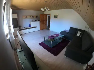 Ein Sitzbereich in der Unterkunft Ferienwohnung Tine
