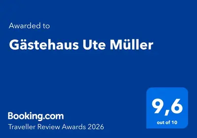 Ein Zertifikat, Auszeichnung, Logo oder anderes Dokument, das in der Unterkunft Gästehaus Ute Müller ausgestellt ist