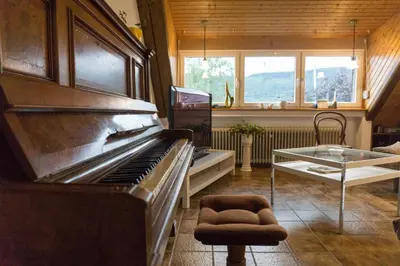 Ein Sitzbereich in der Unterkunft Moderne 70 qm Wohnung mit großer Dachterrasse