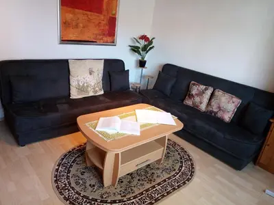 Ein Sitzbereich in der Unterkunft Haus Stefanie