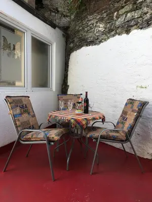 Ein Sitzbereich in der Unterkunft Mosel Ferienhaus Zell