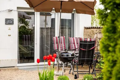 Ein Patio oder anderer Außenbereich in der Unterkunft Eifel-Apartments Orsfeld - Apartments mit Tieren & Natur