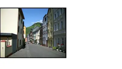 Ein allgemeiner Bergblick oder ein Berglick von des Ferienhauses aus