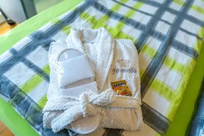 Ein Bett oder Betten in einem Zimmer der Unterkunft Ferienvilla Koblenz