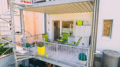 Ein Balkon oder eine Terrasse in der Unterkunft Ferienvilla Koblenz