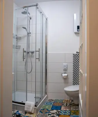 Ein Badezimmer in der Unterkunft Das Haus Am Markt