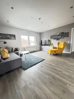 Ein Sitzbereich in der Unterkunft Kallenhard View Apartments