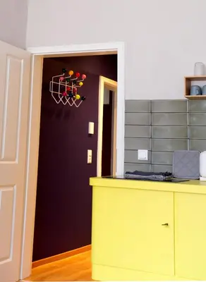 Küche/Küchenzeile in der Unterkunft Momerooms – Appartement am Momering
