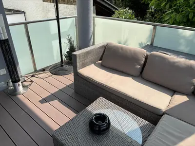 Ein Sitzbereich in der Unterkunft Ferienwohnung Ida
