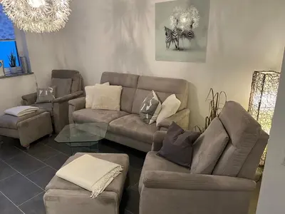 Ein Sitzbereich in der Unterkunft Ferienwohnung Ida