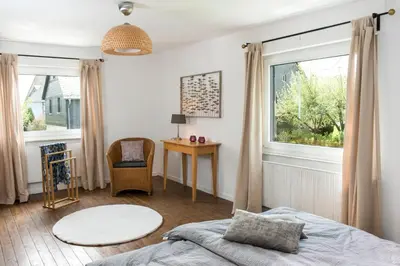 Ein Bett oder Betten in einem Zimmer der Unterkunft Ferienwohnung Stein mit Sauna