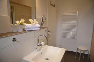 Ein Badezimmer in der Unterkunft erholBAR