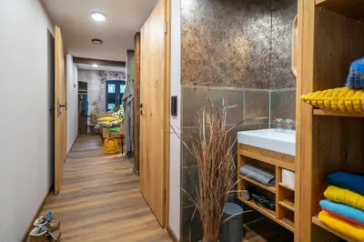 Ein Badezimmer in der Unterkunft Hotel Schmausemühle