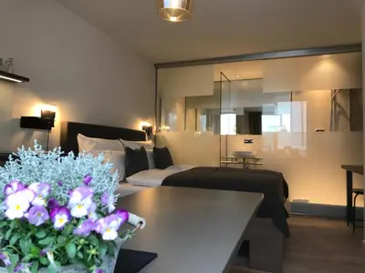 Küche/Küchenzeile in der Unterkunft SYBILLE KUNTZ Weingut Gästehaus