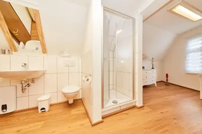 Ein Badezimmer in der Unterkunft Schwanenhaus