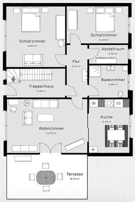 Grundriss der Unterkunft Ferienwohnung Am Elzbach