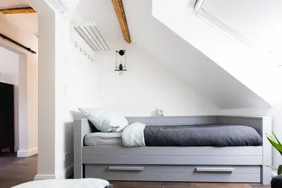 Ein Sitzbereich in der Unterkunft Vintage meets Moderne