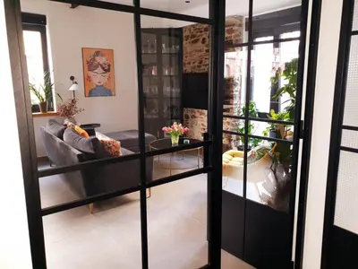 Ein Sitzbereich in der Unterkunft Vintage meets Moderne