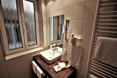 Ein Badezimmer in der Unterkunft Feriendomizil am Lindenplatz