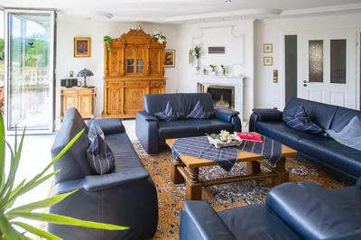 Ein Sitzbereich in der Unterkunft Villa am Schwallenberg