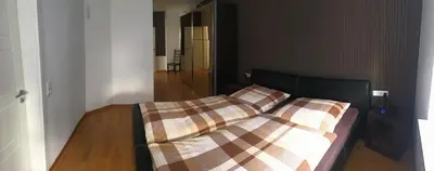 Ein Bett oder Betten in einem Zimmer der Unterkunft Gästehaus Weingut Meierer