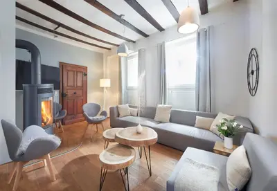 Ein Sitzbereich in der Unterkunft Ferienhaus Apple Tree
