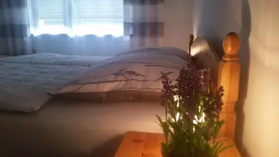 Ein Bett oder Betten in einem Zimmer der Unterkunft Ferienwohnung 