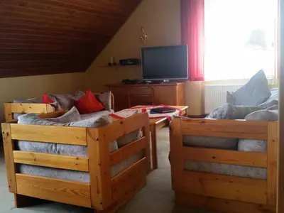 TV/Unterhaltungsangebot in der Unterkunft Ferienhaus Raabe