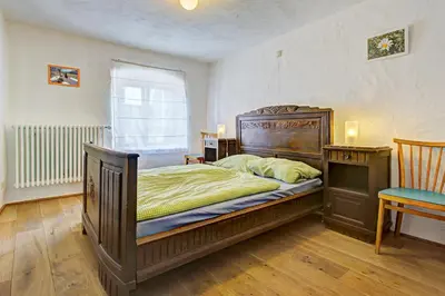 Ein Bett oder Betten in einem Zimmer der Unterkunft Ferienhaus Ehrenpreis
