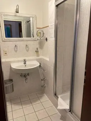 Ein Badezimmer in der Unterkunft Hotel zum Goldenen Löwen