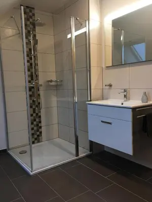 Ein Badezimmer in der Unterkunft Ferienhaus Auf der Hill