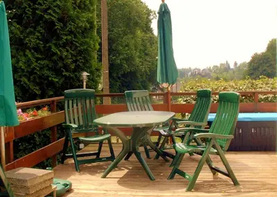 Ein Balkon oder eine Terrasse in der Unterkunft Landhaus à Blooms