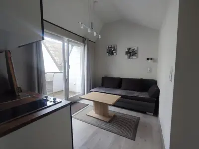 Ein Sitzbereich in der Unterkunft Gästehaus im Alten Fährhaus